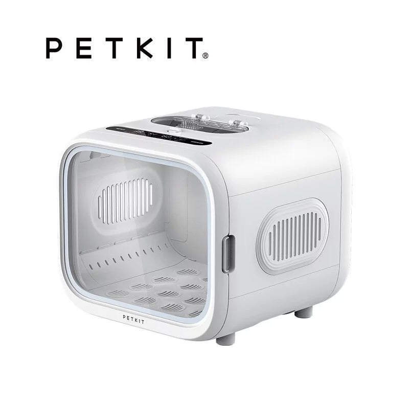 PETKIT AirSalon Max - Mess-free drying experience with quiet 42dB operation, ideal for multi-pet households. Features a spacious 60L cabin with 3-sided ventilation for optimal airflow.