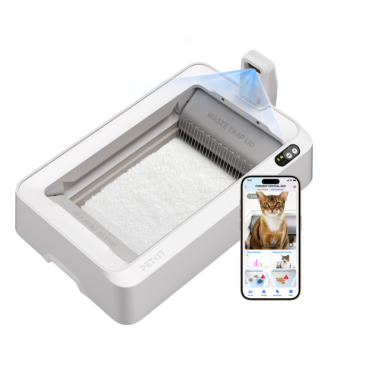 Purobot Crystal Duo Automatic Cat Litter Box with Camera (NEW)
