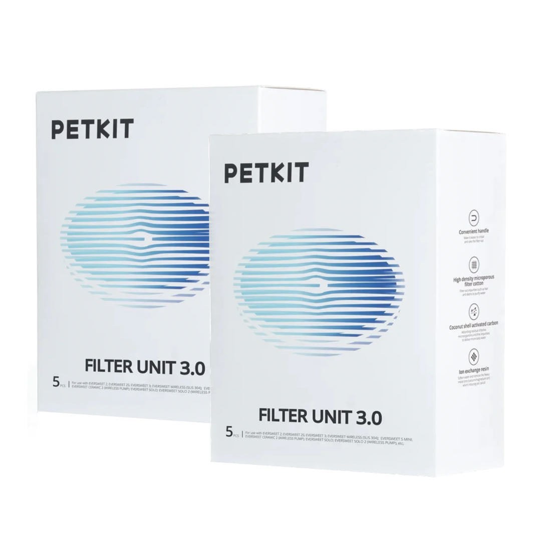 PETKIT Filter Unit 3.0 (2 Packs) - Ensures clean and soft water for pets by removing impurities like hair, debris, bad taste, odor, and heavy metal ions. Vital for maintaining pet health with regular replacement