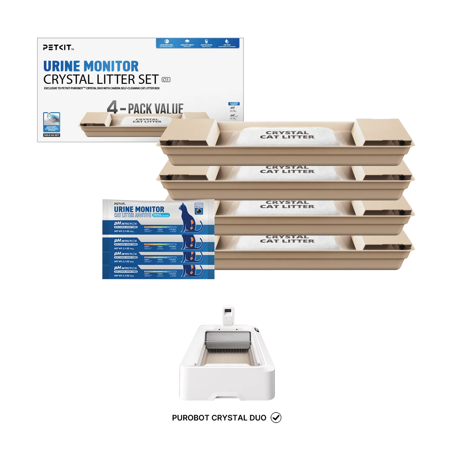 PETKIT Crystal Litter Set (PH Detection) - 4 Packs