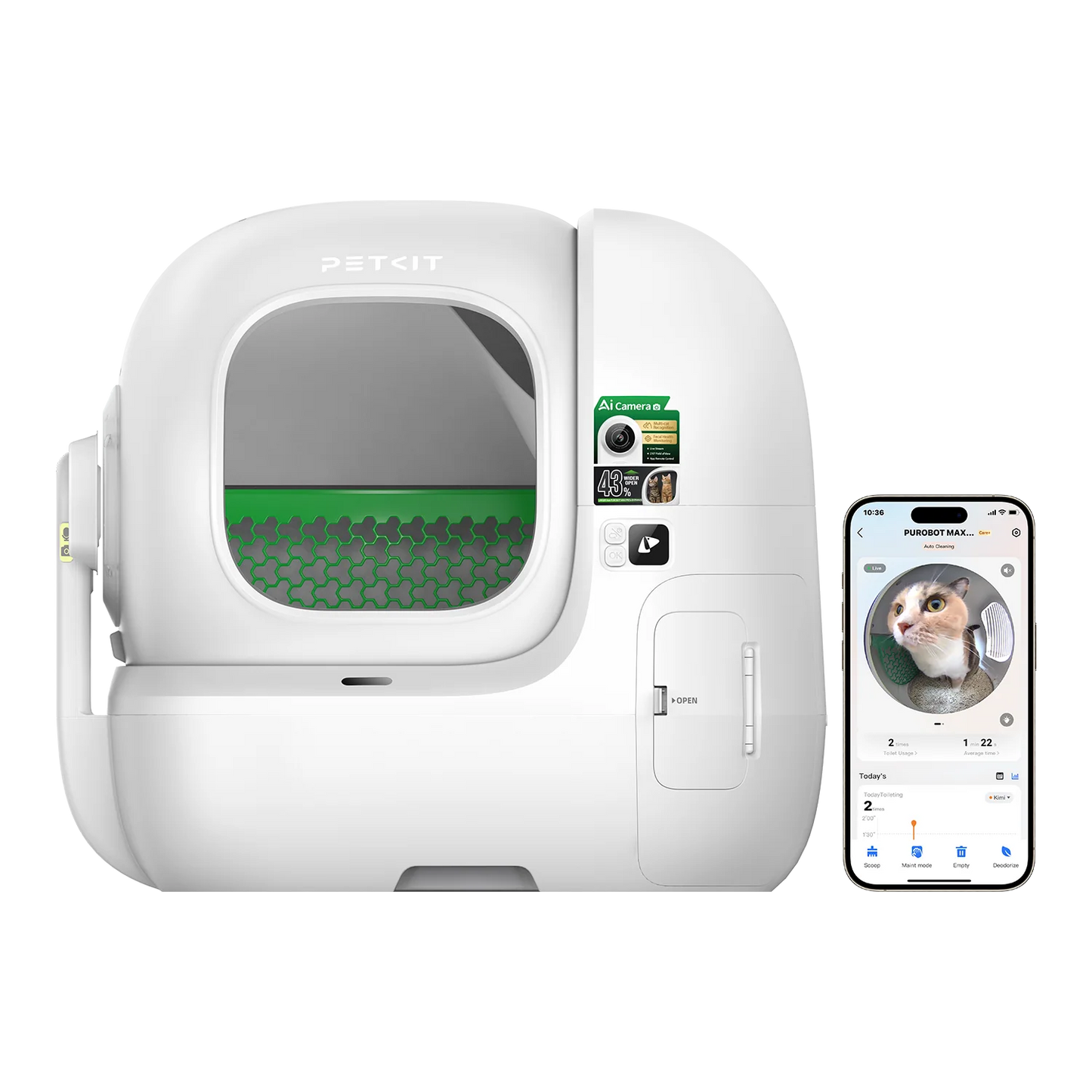 PETKIT Purobot Max Pro 2 Automatic Cat Litter Box (With Larger entry&AI-powered camera&Precision weight sensors)