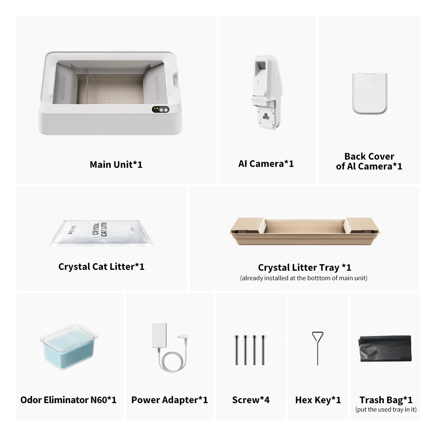 Purobot Crystal Duo Automatic Cat Litter Box with Camera