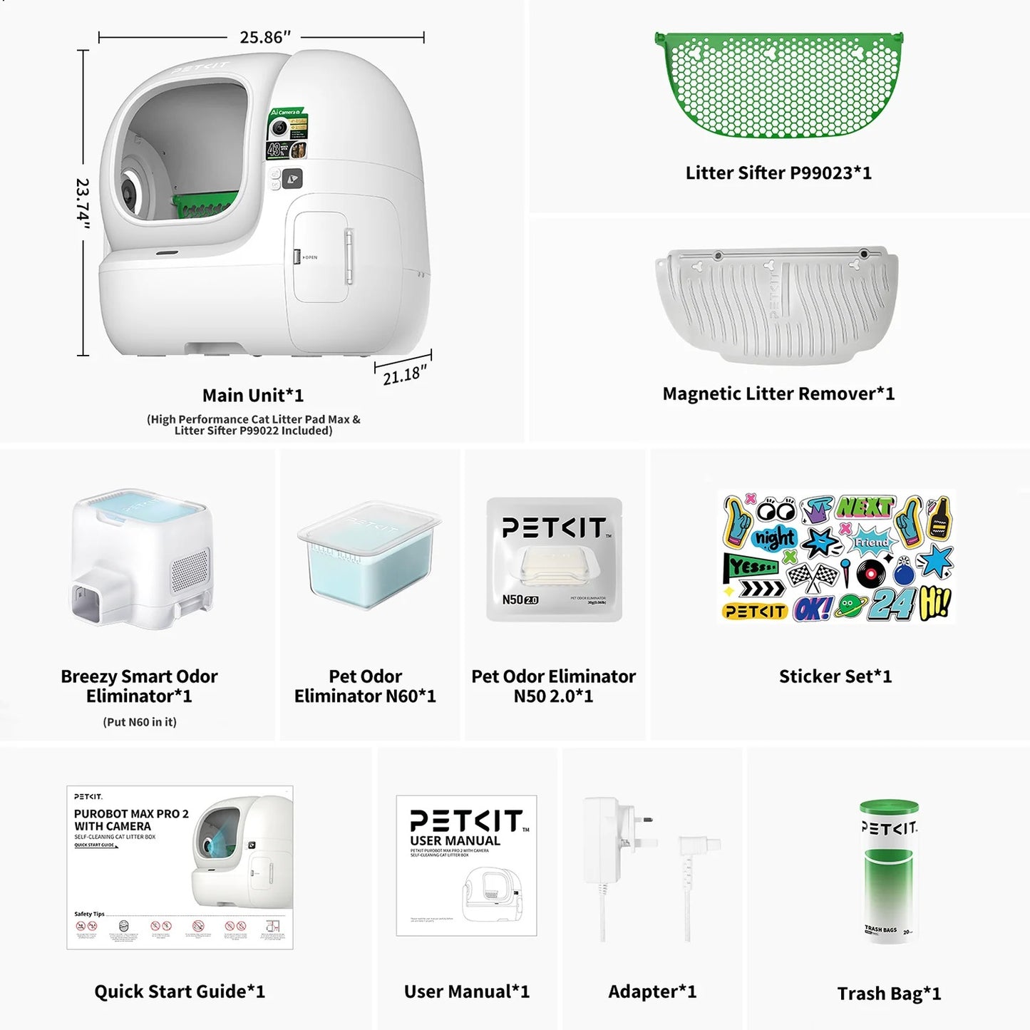 PETKIT Purobot Max Pro 2 Automatic Cat Litter Box (With Larger entry&AI-powered camera&Precision weight sensors)